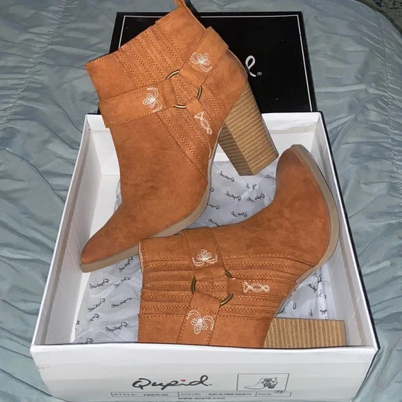 Rust Suede Booties - Picture 1 of 1